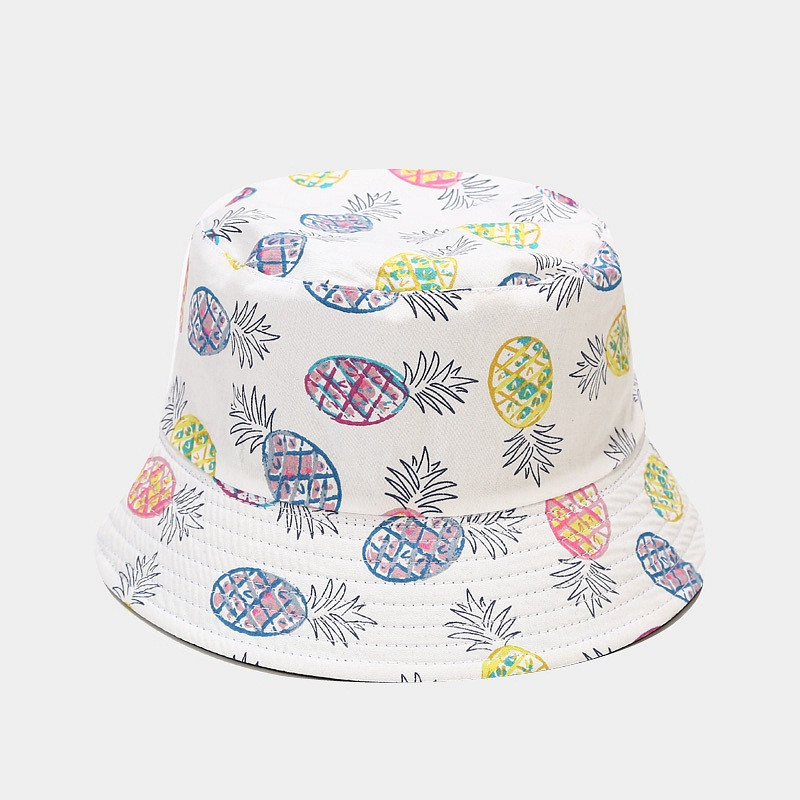 Pălării cu găleată Pălărie pentru femei, cu imprimeu dublu, cu model de fructe, pentru femei, hip hop, de vară, în aer liber, pălării de soare de stradă, Gorros Invierno Mujer