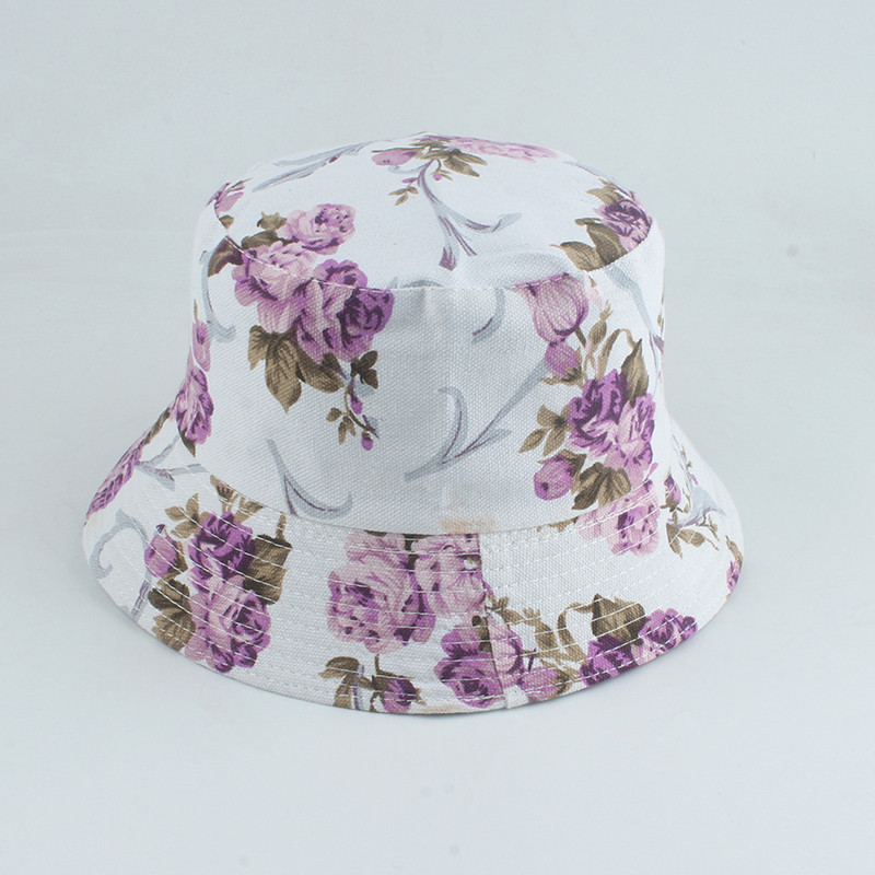 Unisex Harajuku šešir s kantom Hip hop kapa na otvorenom Ženske ljetne šešire s kantom za ribolov Ribarski šešir s kremom za sunčanje s cvjetnim printom