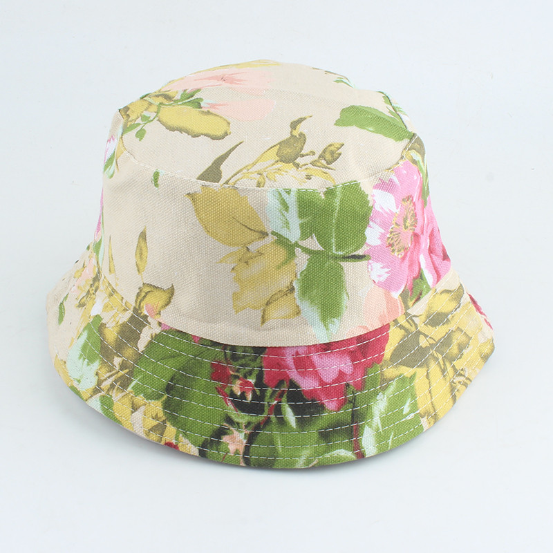 Unisex Harajuku šešir s kantom Hip hop kapa na otvorenom Ženske ljetne šešire s kantom za ribolov Ribarski šešir s kremom za sunčanje s cvjetnim printom
