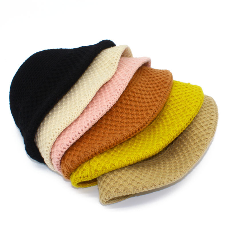 Zimska ženska kapa s kantom Pletena topla ribička kapa Ženska debela topla modna korejska zimska vunena kapa s kupolastom kapom s kantom