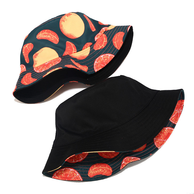 Pălărie cu găleată Panama de modă, bărbați, femei, șapcă cu găleată de vară, cu imprimeu portocaliu, pălărie verde, pălărie Bob, pălărie hip hop, pescuit, pălărie de pescar