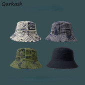 Vödörsapkák Női Nyomtatás Harajuku Japán Stílus Divatos Teens College Uniszex Univerzális Elegáns Kétoldali Kivitel 3 Szín Napálló