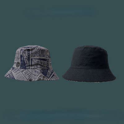 Vödörsapkák Női Nyomtatás Harajuku Japán Stílus Divatos Teens College Uniszex Univerzális Elegáns Kétoldali Kivitel 3 Szín Napálló