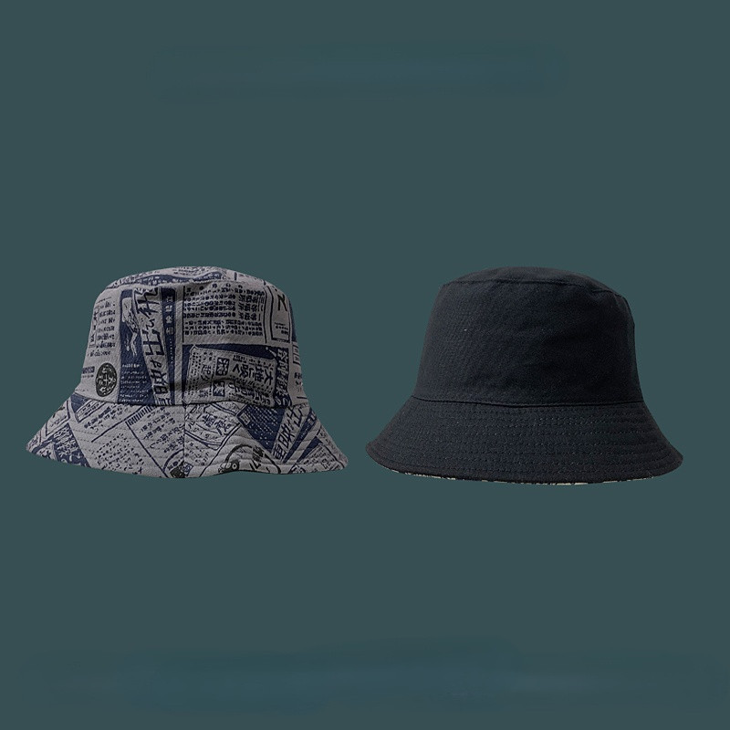 Vödörsapkák Női Nyomtatás Harajuku Japán Stílus Divatos Teens College Uniszex Univerzális Elegáns Kétoldali Kivitel 3 Szín Napálló