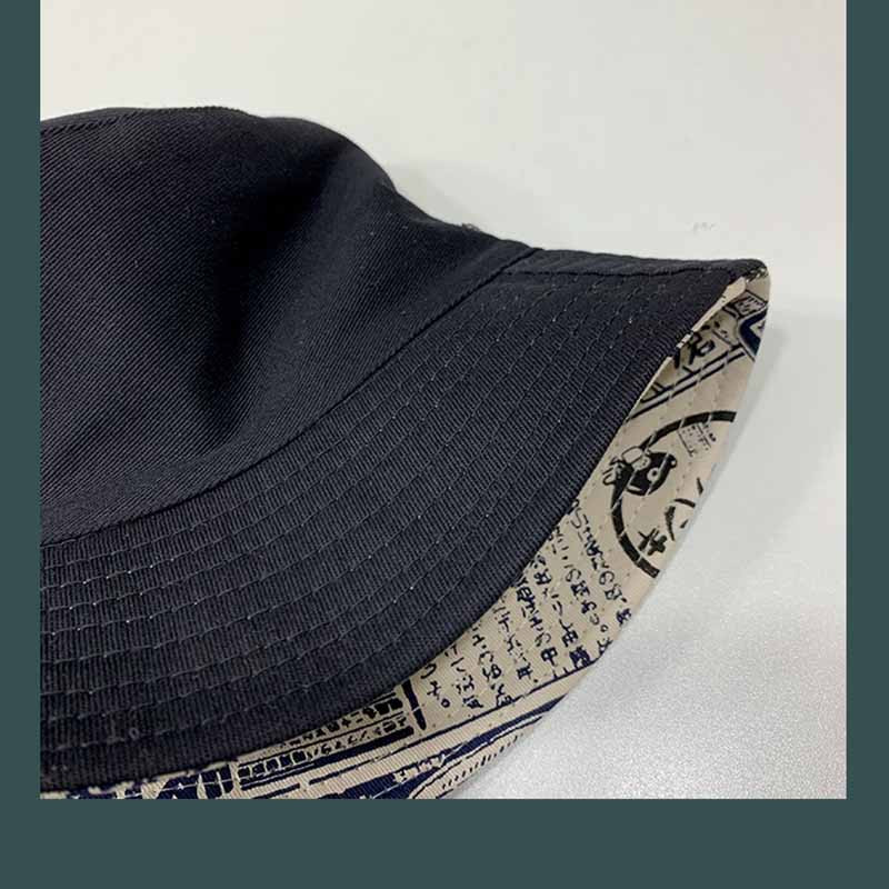 Vödörsapkák Női Nyomtatás Harajuku Japán Stílus Divatos Teens College Uniszex Univerzális Elegáns Kétoldali Kivitel 3 Szín Napálló