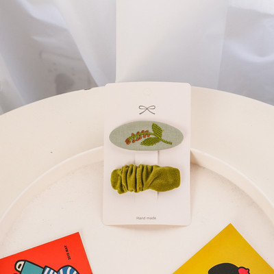 2 bucăți agrafă de păr pentru fete agrafe de păr brodate pentru copii Accesorii drăguțe de păr din țesătură clemă pentru păr proaspătă set de cărți de păr