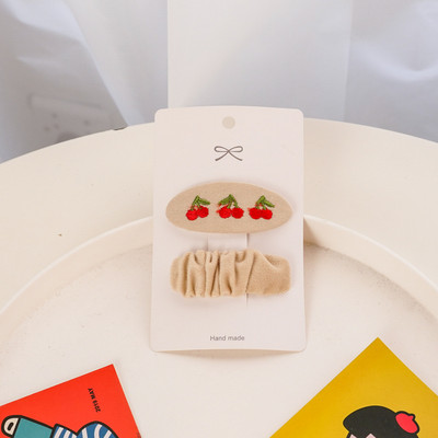 2 bucăți agrafă de păr pentru fete agrafe de păr brodate pentru copii Accesorii drăguțe de păr din țesătură clemă pentru păr proaspătă set de cărți de păr