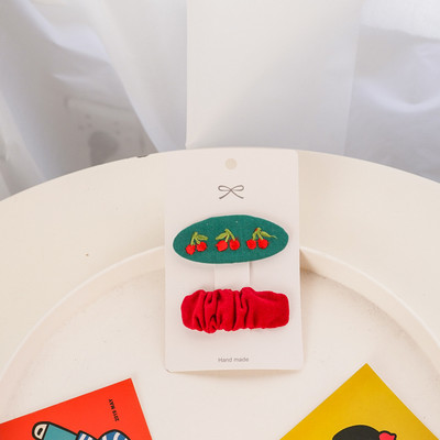 2 bucăți agrafă de păr pentru fete agrafe de păr brodate pentru copii Accesorii drăguțe de păr din țesătură clemă pentru păr proaspătă set de cărți de păr