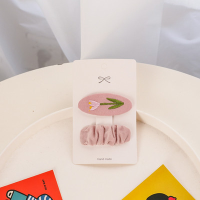 2 bucăți agrafă de păr pentru fete agrafe de păr brodate pentru copii Accesorii drăguțe de păr din țesătură clemă pentru păr proaspătă set de cărți de păr