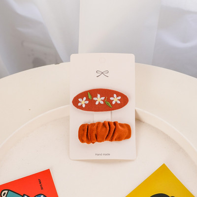 2 bucăți agrafă de păr pentru fete agrafe de păr brodate pentru copii Accesorii drăguțe de păr din țesătură clemă pentru păr proaspătă set de cărți de păr