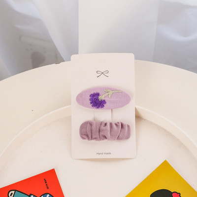 2 bucăți agrafă de păr pentru fete agrafe de păr brodate pentru copii Accesorii drăguțe de păr din țesătură clemă pentru păr proaspătă set de cărți de păr