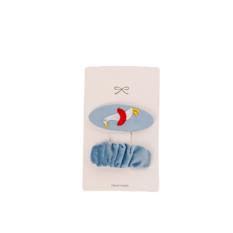 2 bucăți agrafă de păr pentru fete agrafe de păr brodate pentru copii Accesorii drăguțe de păr din țesătură clemă pentru păr proaspătă set de cărți de păr