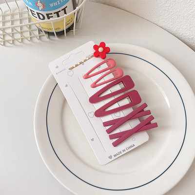 7 bucăți/set clemă de păr avocado breton clemă accesorii de păr plasă de păr de culoare roșie agrafă de flori pentru partea superioară clemă BB prințesă barete pentru cap