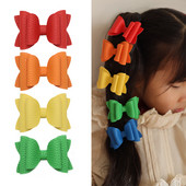 4 vnt. 3 colių vienspalvių odinių mergaičių lankeliai plaukų segtukai plaukų aksesuarai vaikiški butikiniai plaukų segtukai šoniniai plaukų segtukai vaikų galvos apdangalai