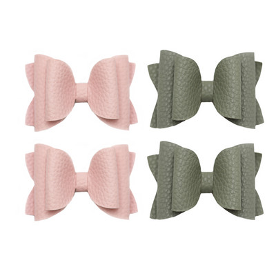 4 vnt. 3 colių vienspalvių odinių mergaičių lankeliai plaukų segtukai plaukų aksesuarai vaikiški butikiniai plaukų segtukai šoniniai plaukų segtukai vaikų galvos apdangalai