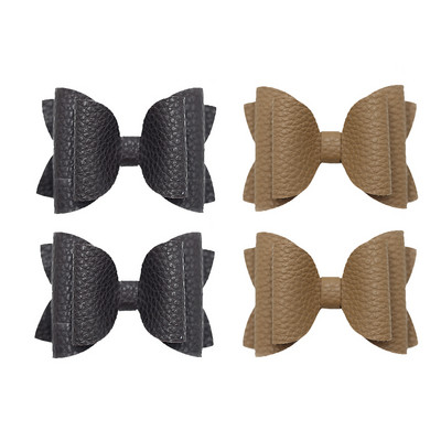 4 vnt. 3 colių vienspalvių odinių mergaičių lankeliai plaukų segtukai plaukų aksesuarai vaikiški butikiniai plaukų segtukai šoniniai plaukų segtukai vaikų galvos apdangalai