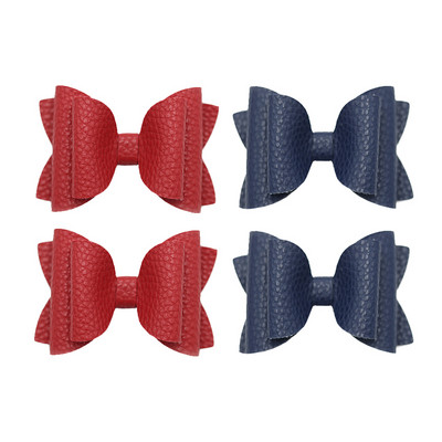 4 vnt. 3 colių vienspalvių odinių mergaičių lankeliai plaukų segtukai plaukų aksesuarai vaikiški butikiniai plaukų segtukai šoniniai plaukų segtukai vaikų galvos apdangalai