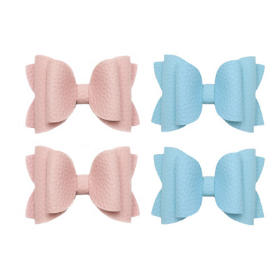 4 vnt. 3 colių vienspalvių odinių mergaičių lankeliai plaukų segtukai plaukų aksesuarai vaikiški butikiniai plaukų segtukai šoniniai plaukų segtukai vaikų galvos apdangalai