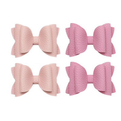 4 vnt. 3 colių vienspalvių odinių mergaičių lankeliai plaukų segtukai plaukų aksesuarai vaikiški butikiniai plaukų segtukai šoniniai plaukų segtukai vaikų galvos apdangalai