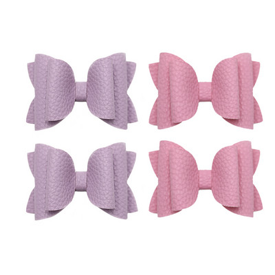 4 vnt. 3 colių vienspalvių odinių mergaičių lankeliai plaukų segtukai plaukų aksesuarai vaikiški butikiniai plaukų segtukai šoniniai plaukų segtukai vaikų galvos apdangalai