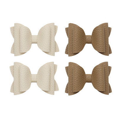 4 vnt. 3 colių vienspalvių odinių mergaičių lankeliai plaukų segtukai plaukų aksesuarai vaikiški butikiniai plaukų segtukai šoniniai plaukų segtukai vaikų galvos apdangalai