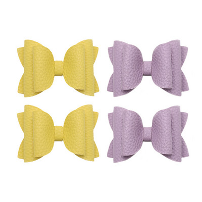 4 vnt. 3 colių vienspalvių odinių mergaičių lankeliai plaukų segtukai plaukų aksesuarai vaikiški butikiniai plaukų segtukai šoniniai plaukų segtukai vaikų galvos apdangalai