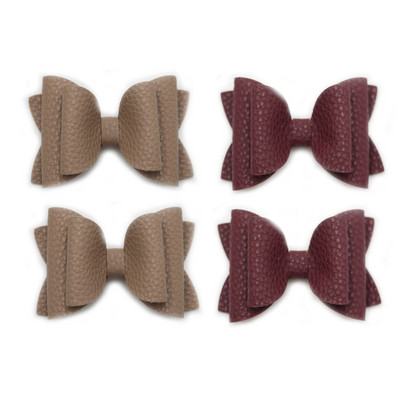 4 vnt. 3 colių vienspalvių odinių mergaičių lankeliai plaukų segtukai plaukų aksesuarai vaikiški butikiniai plaukų segtukai šoniniai plaukų segtukai vaikų galvos apdangalai