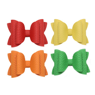 4 vnt. 3 colių vienspalvių odinių mergaičių lankeliai plaukų segtukai plaukų aksesuarai vaikiški butikiniai plaukų segtukai šoniniai plaukų segtukai vaikų galvos apdangalai