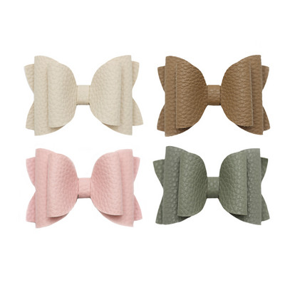 4 vnt. 3 colių vienspalvių odinių mergaičių lankeliai plaukų segtukai plaukų aksesuarai vaikiški butikiniai plaukų segtukai šoniniai plaukų segtukai vaikų galvos apdangalai