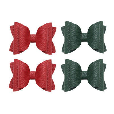 4 vnt. 3 colių vienspalvių odinių mergaičių lankeliai plaukų segtukai plaukų aksesuarai vaikiški butikiniai plaukų segtukai šoniniai plaukų segtukai vaikų galvos apdangalai