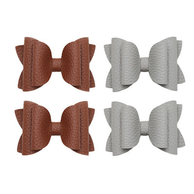 4 vnt. 3 colių vienspalvių odinių mergaičių lankeliai plaukų segtukai plaukų aksesuarai vaikiški butikiniai plaukų segtukai šoniniai plaukų segtukai vaikų galvos apdangalai