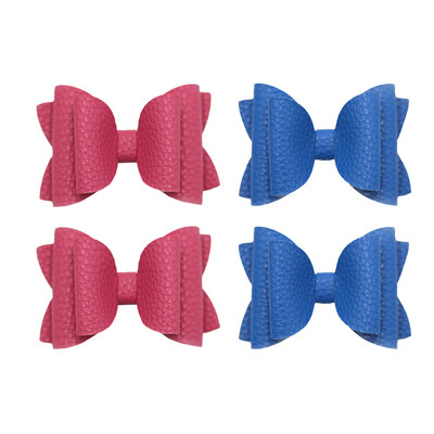 4 vnt. 3 colių vienspalvių odinių mergaičių lankeliai plaukų segtukai plaukų aksesuarai vaikiški butikiniai plaukų segtukai šoniniai plaukų segtukai vaikų galvos apdangalai