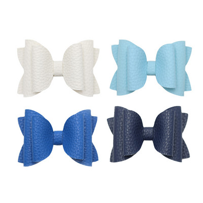 4 vnt. 3 colių vienspalvių odinių mergaičių lankeliai plaukų segtukai plaukų aksesuarai vaikiški butikiniai plaukų segtukai šoniniai plaukų segtukai vaikų galvos apdangalai