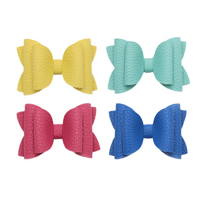 4 vnt. 3 colių vienspalvių odinių mergaičių lankeliai plaukų segtukai plaukų aksesuarai vaikiški butikiniai plaukų segtukai šoniniai plaukų segtukai vaikų galvos apdangalai