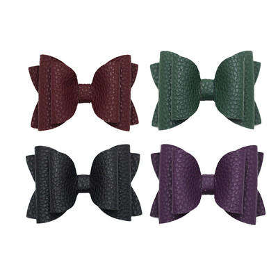 4 vnt. 3 colių vienspalvių odinių mergaičių lankeliai plaukų segtukai plaukų aksesuarai vaikiški butikiniai plaukų segtukai šoniniai plaukų segtukai vaikų galvos apdangalai