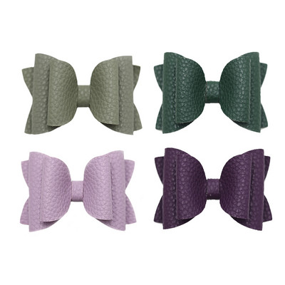 4 vnt. 3 colių vienspalvių odinių mergaičių lankeliai plaukų segtukai plaukų aksesuarai vaikiški butikiniai plaukų segtukai šoniniai plaukų segtukai vaikų galvos apdangalai