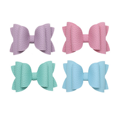 4 vnt. 3 colių vienspalvių odinių mergaičių lankeliai plaukų segtukai plaukų aksesuarai vaikiški butikiniai plaukų segtukai šoniniai plaukų segtukai vaikų galvos apdangalai