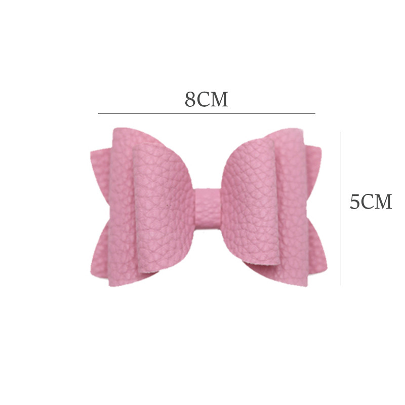 4 vnt. 3 colių vienspalvių odinių mergaičių lankeliai plaukų segtukai plaukų aksesuarai vaikiški butikiniai plaukų segtukai šoniniai plaukų segtukai vaikų galvos apdangalai