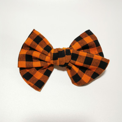 Ručne viazané sponky do vlasov z kockovanej látky Buffalo, roztomilé detské vlasové doplnky, mašľa s veterníkom, aligáto, dievčenské sponky do vlasov