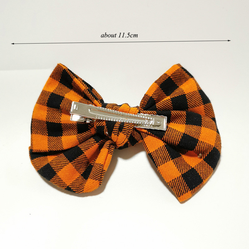 Ručne viazané sponky do vlasov z kockovanej látky Buffalo, roztomilé detské vlasové doplnky, mašľa s veterníkom, aligáto, dievčenské sponky do vlasov