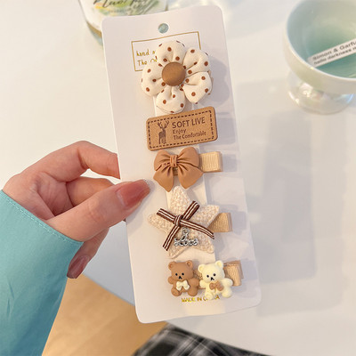 Nou 0-3 ani Bebeluși Fetițe Toate înfășurate Agrafe de păr din pânză Copii Drăguț Culoarea bomboană Desene animat Ac de păr sigur Accesorii de păr pentru copii