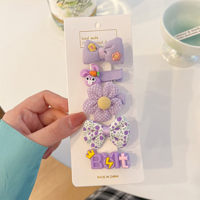 Nou 0-3 ani Bebeluși Fetițe Toate înfășurate Agrafe de păr din pânză Copii Drăguț Culoarea bomboană Desene animat Ac de păr sigur Accesorii de păr pentru copii