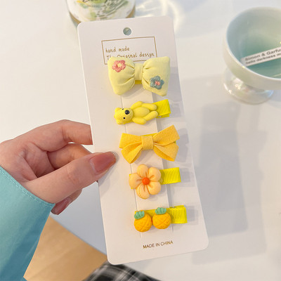 Nou 0-3 ani Bebeluși Fetițe Toate înfășurate Agrafe de păr din pânză Copii Drăguț Culoarea bomboană Desene animat Ac de păr sigur Accesorii de păr pentru copii