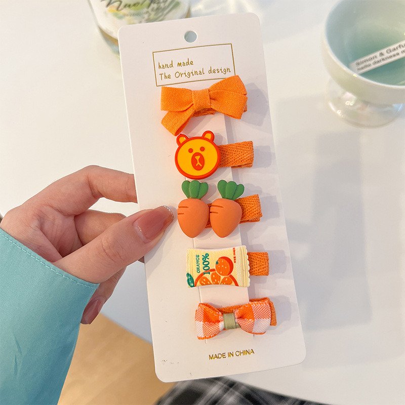 Nou 0-3 ani Bebeluși Fetițe Toate înfășurate Agrafe de păr din pânză Copii Drăguț Culoarea bomboană Desene animat Ac de păr sigur Accesorii de păr pentru copii