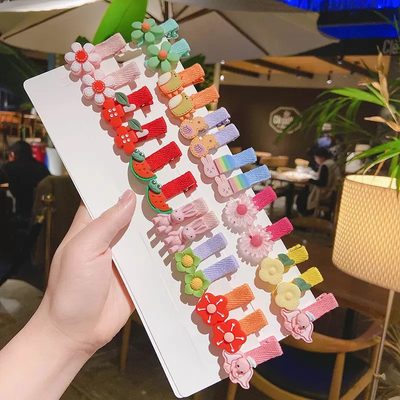 26PCS/set Dječji dodaci za kosu Cvjetni zec Crtić Ukosnice za djevojčice Kawaii slatke male kopče za kosu Dekoracija frizure