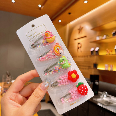 5 vnt. / rinkinys Saulėti vaikų greito smėlio plaukų segtukai Mieli mergaičių kirpčiukai BB segtukai vaisiai gėlės saldainiai karūna Barrettes madingi galvos apdangalai