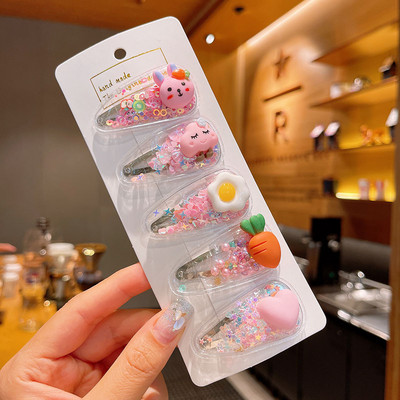 5 vnt. / rinkinys Saulėti vaikų greito smėlio plaukų segtukai Mieli mergaičių kirpčiukai BB segtukai vaisiai gėlės saldainiai karūna Barrettes madingi galvos apdangalai