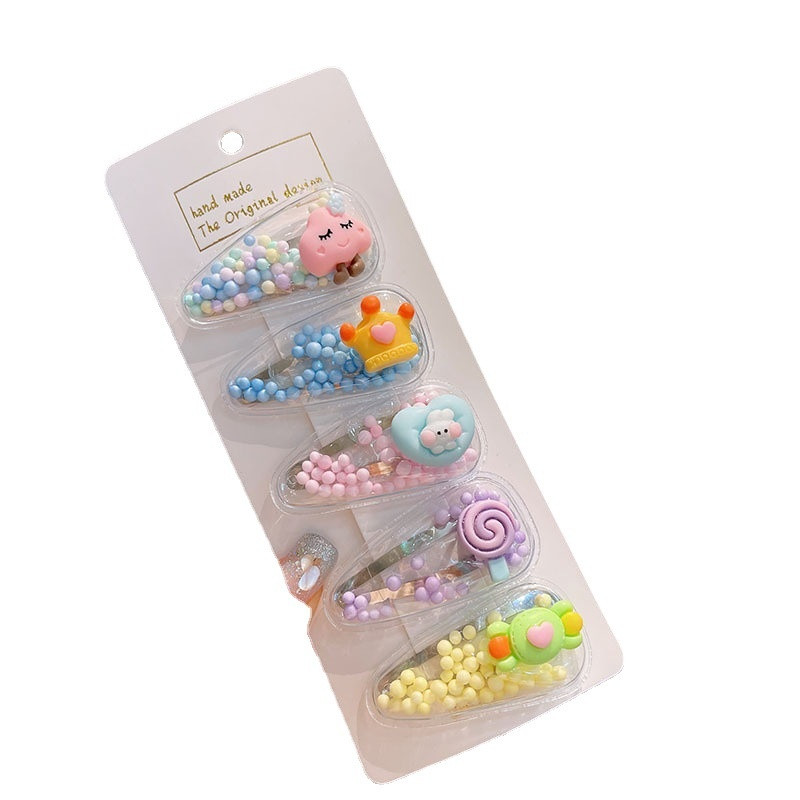 5 vnt. / rinkinys Saulėti vaikų greito smėlio plaukų segtukai Mieli mergaičių kirpčiukai BB segtukai vaisiai gėlės saldainiai karūna Barrettes madingi galvos apdangalai