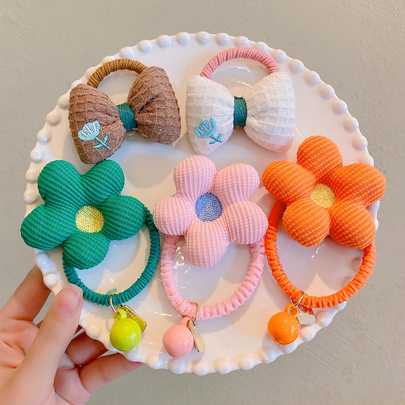 1kom Dječje cvijeće Mašna Glava Uže Elastična gumica Dječji slatki prsten za kosu Napravi punđu Djevojka Držač za konjski rep Guma Dječji dodaci za kosu