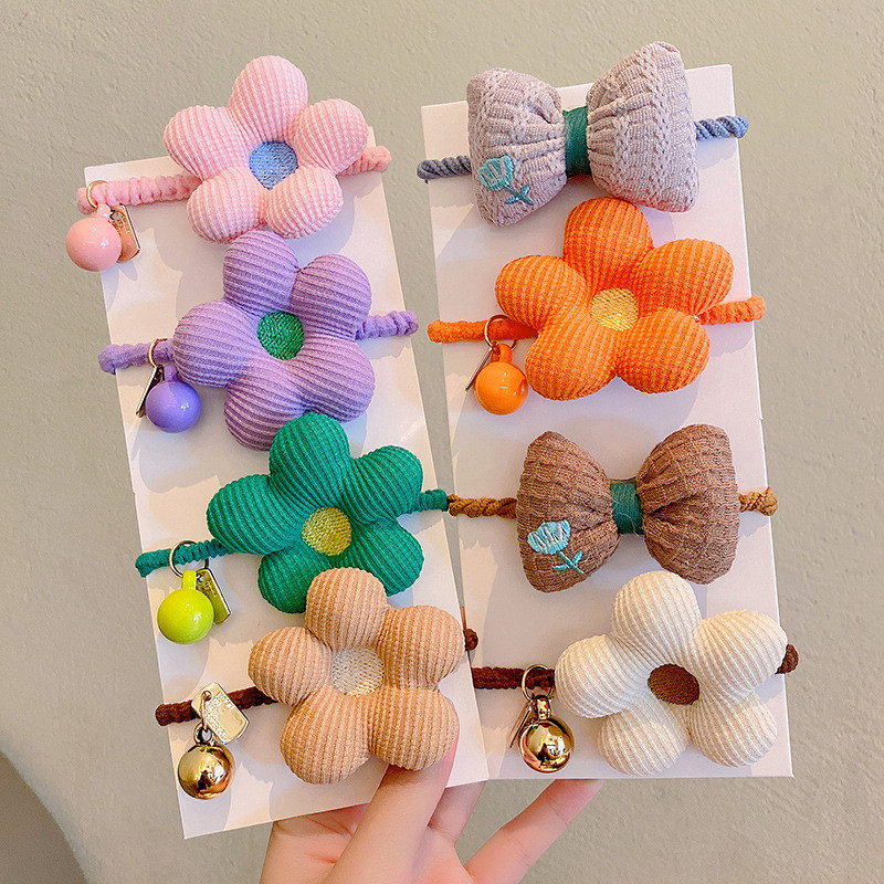 1kom Dječje cvijeće Mašna Glava Uže Elastična gumica Dječji slatki prsten za kosu Napravi punđu Djevojka Držač za konjski rep Guma Dječji dodaci za kosu